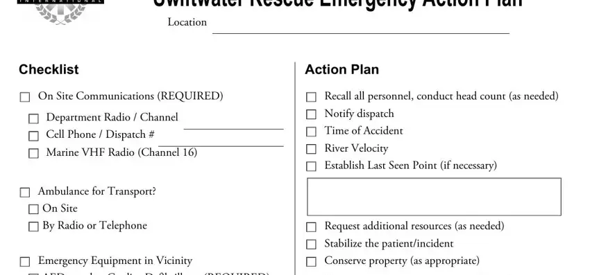 Writing section 1 in dan emergency action plan template