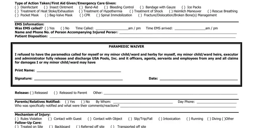 The best way to complete lifeguard accident report form portion 4