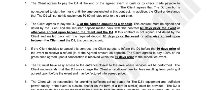 Tips to fill in disc jockey contract step 1