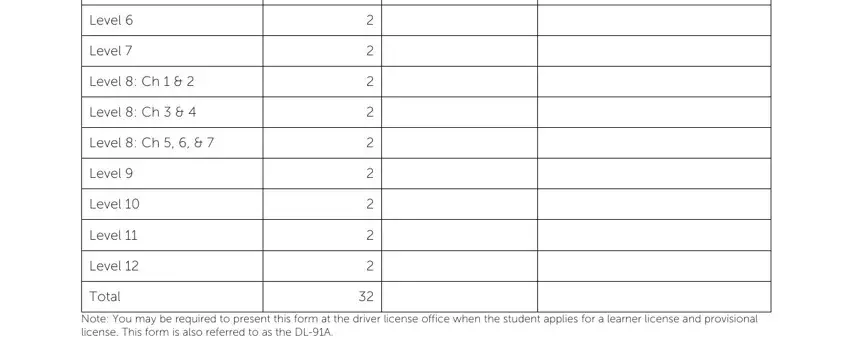 Step number 2 for filling in dl 91a form