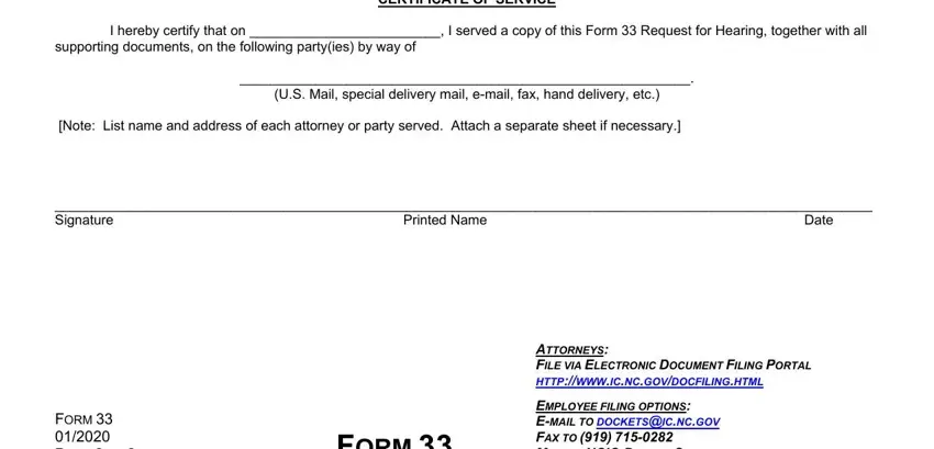 The right way to fill out Nc Form 33 step 4