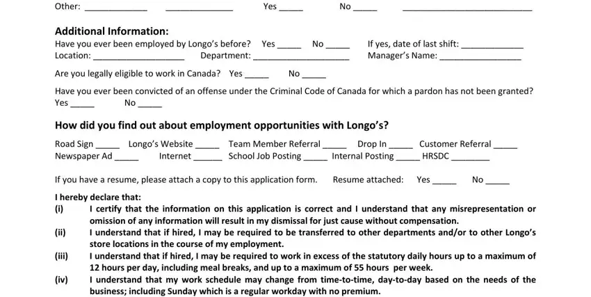 If yes date of last shift, Have you ever been convicted of an, and I certify that the information on of employment application longo