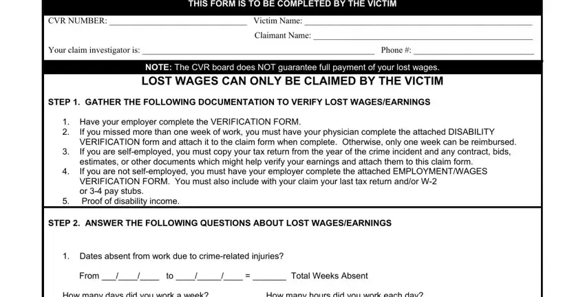Lost Wage Form Fill Out Printable Pdf Forms Online