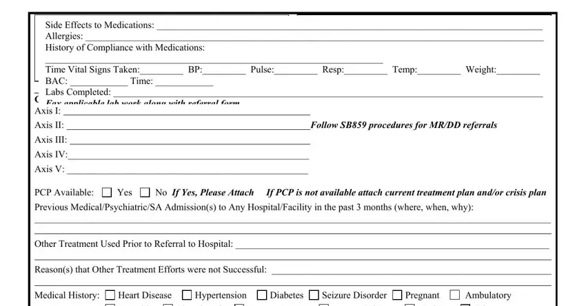 PCP Available, Axis V, and Axis III of nc regional referral form fillable