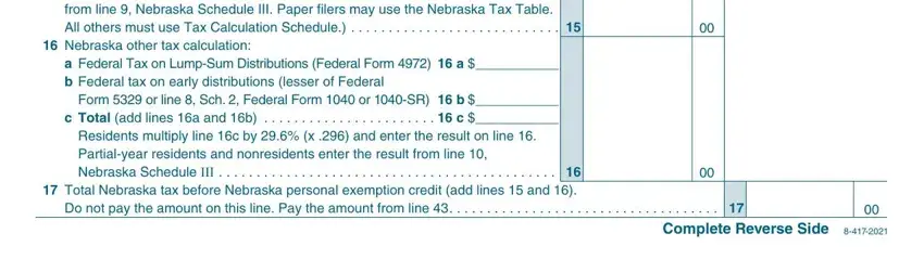 Step number 3 in filling out nebraska tax forms 2020