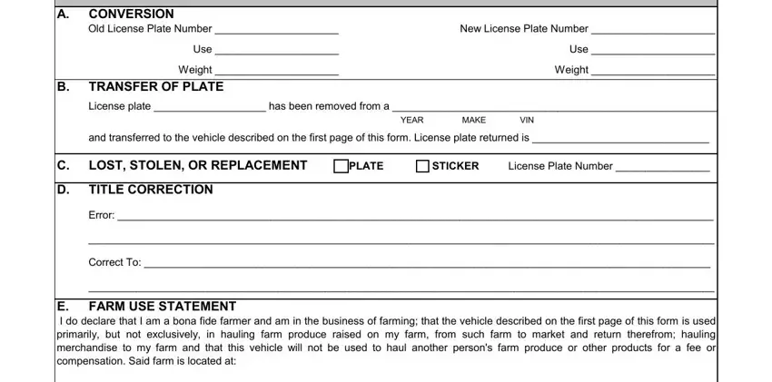 Filling out segment 3 of dpsmv 1799 form