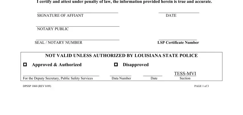 Part no. 2 of submitting louisiana state police tint exemption