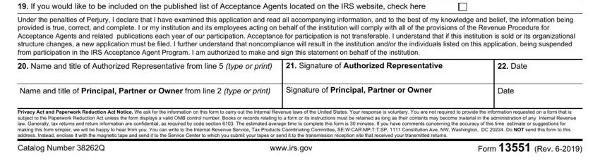 Writing section 3 of irs form agent