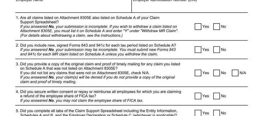 Filling in section 1 of Form 14153