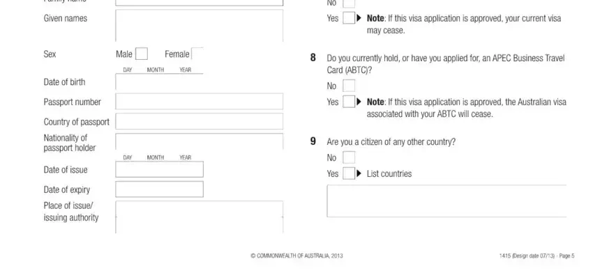Filling out section 2 of form 1419 sample