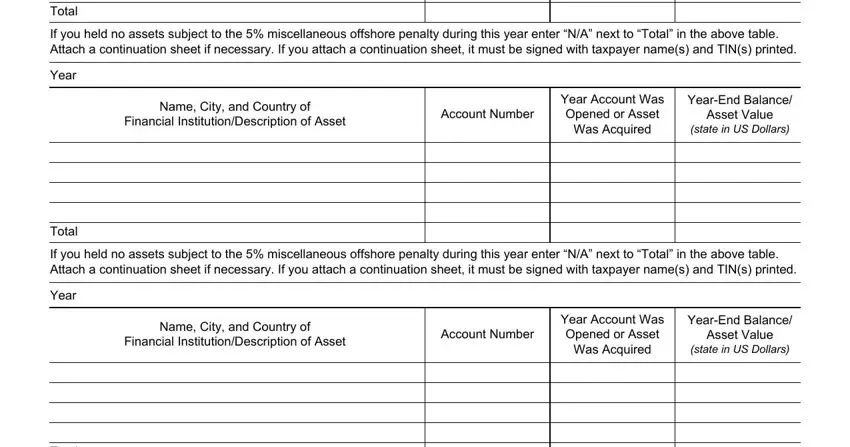 Filling out section 5 in irs 14654 form get