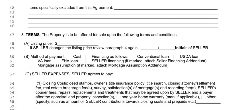 Filling out segment 4 in exclusive listing transaction