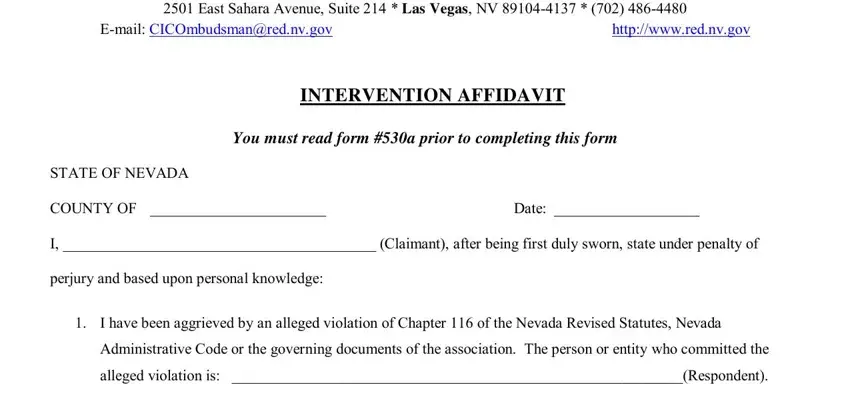 The best way to complete Nevada Form 530 step 1