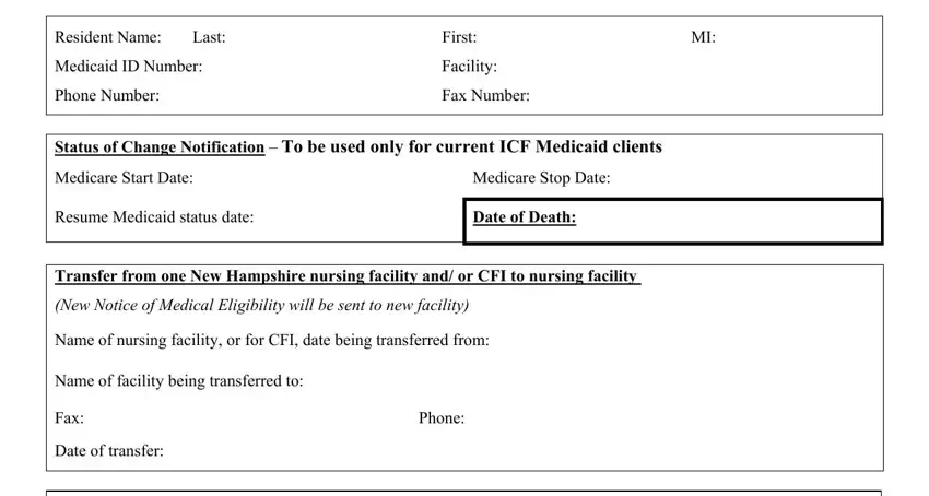 Stage no. 1 of filling in New Hampshire Form 3820