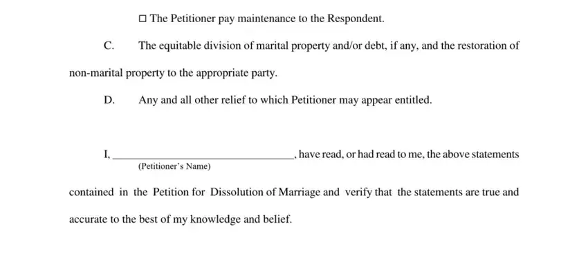 Stage number 5 for filling in petition for dissolution of marriage kentucky