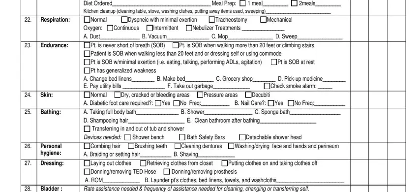 Filling out part 5 of dma 9052 form