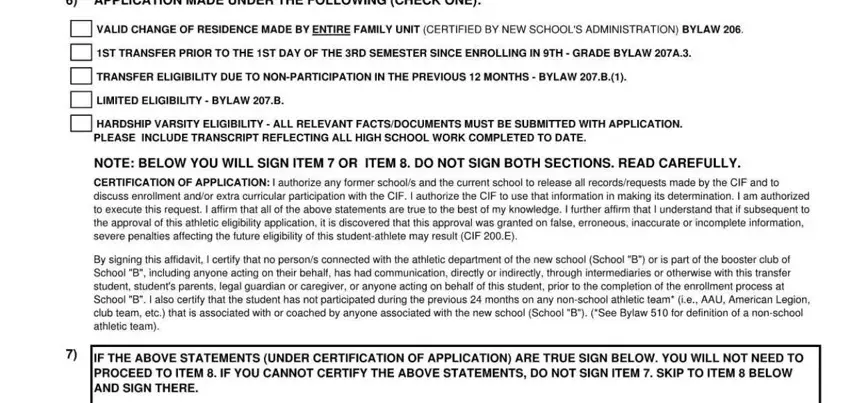 cif transfer eligibility form completion process outlined (stage 2)