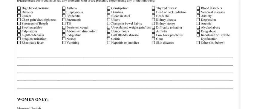 Stage no. 2 of filling out genitourinary new patient questionnaire in pdf