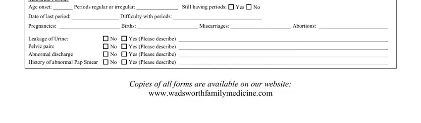 Stage # 3 of filling in genitourinary new patient questionnaire in pdf