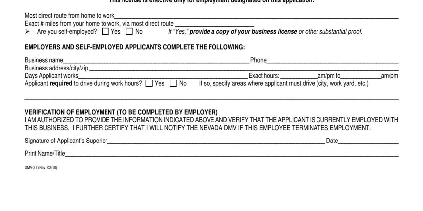 Filling in section 2 of Dmv 21 Form