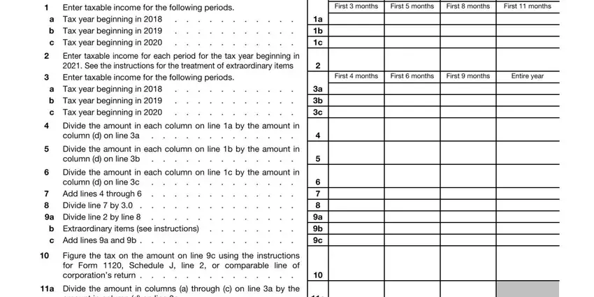 Filling in part 5 of Form 2220