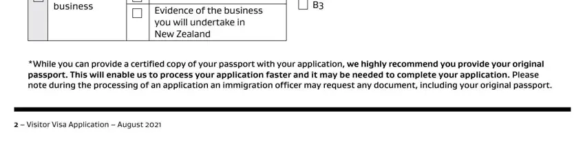 Step # 4 in completing application nz visitor