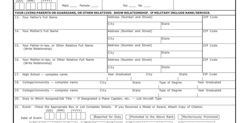 The way to fill in Form Navso 5724 1 part 2