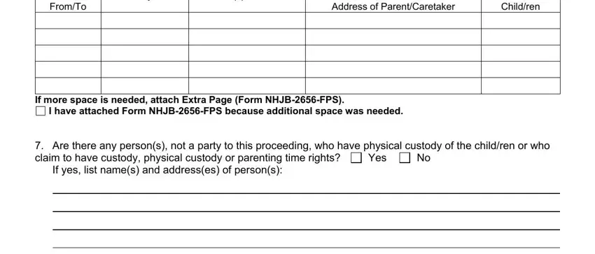 If yes list names and addresses of, Yes, and ParentsCaretaker inside Form Nhjb 2058 Fs