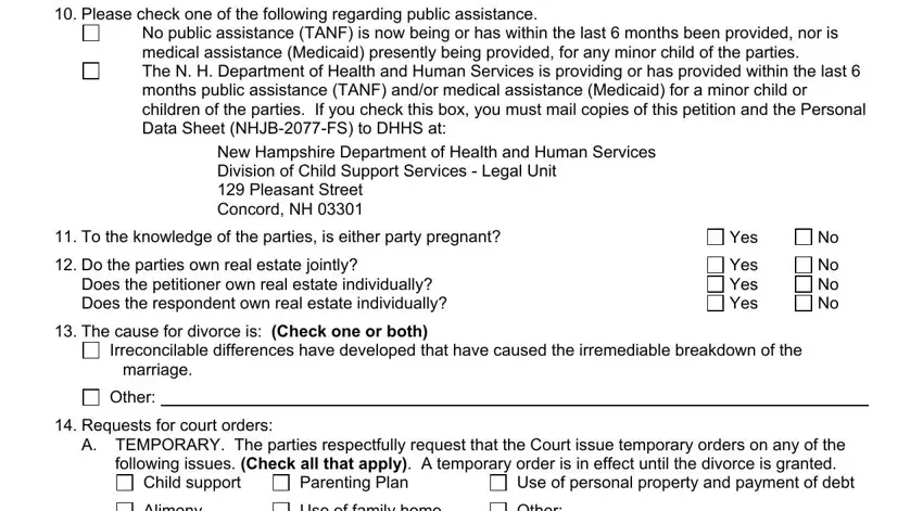 Filling out part 5 of Form Nhjb 2058 Fs