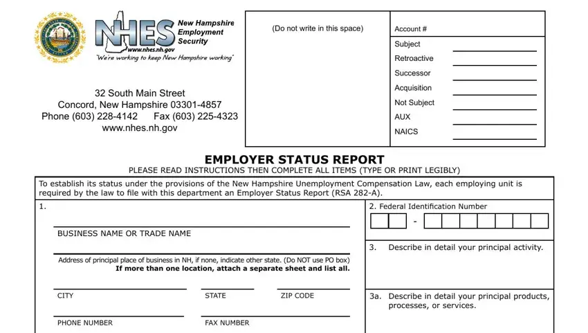 Stage # 1 of filling in Nhes 0037 Form