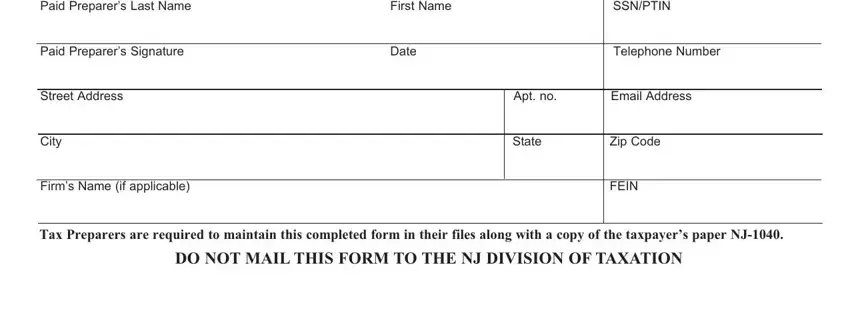 Guidelines on how to fill out Form Nj 1040 O step 2