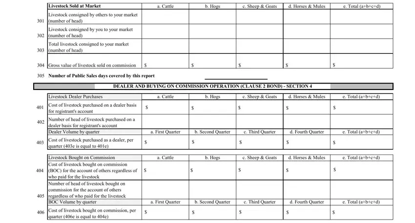 Filling out section 4 in printable packers and stockyards 3003
