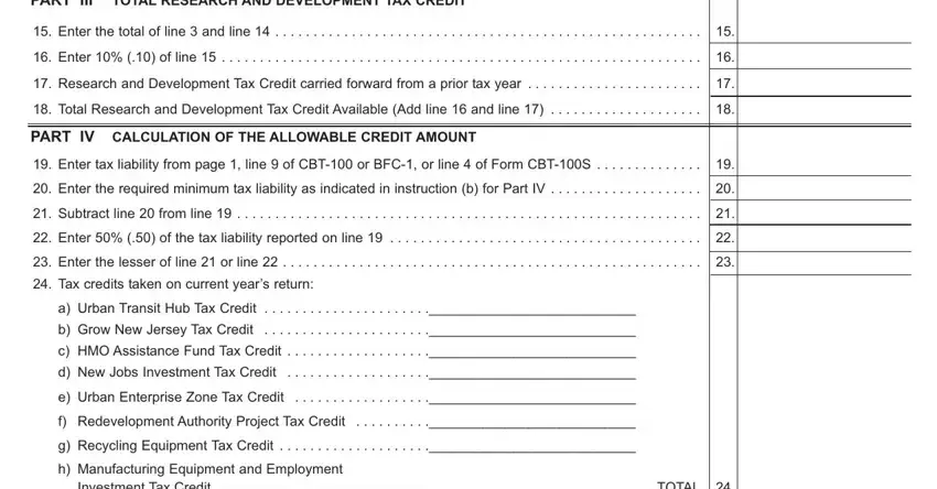 Filling out section 2 of BFC-1