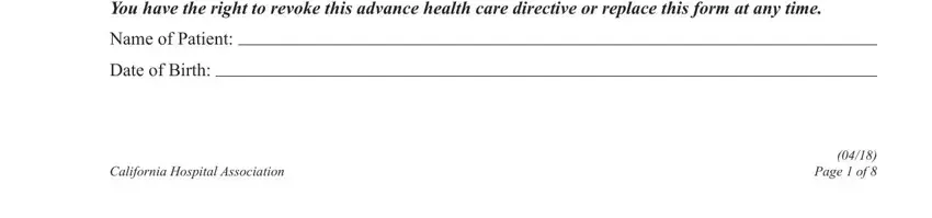 Writing segment 1 in advance health care directive form 3 1