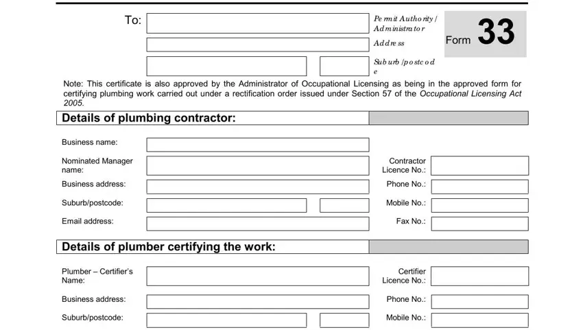 plumber plumbing certificate template completion process detailed (step 1)