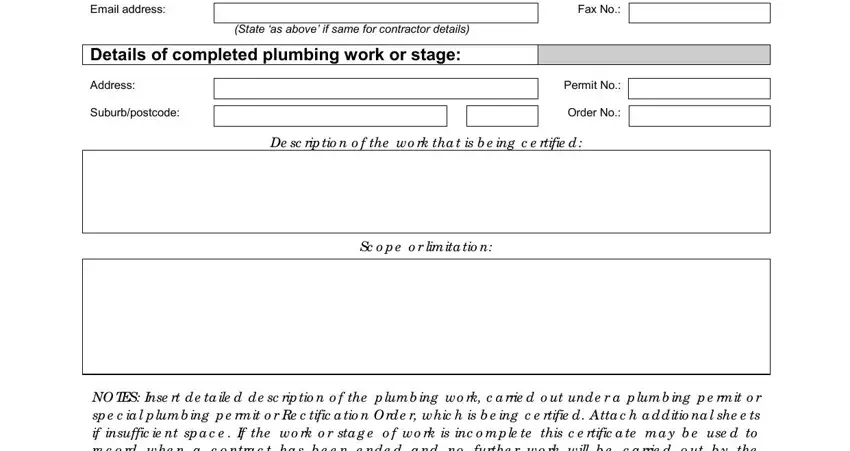 Part # 2 in submitting plumber plumbing certificate template