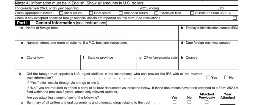 2020 Form IRS 3520-A Fill Online completion process detailed (part 1)
