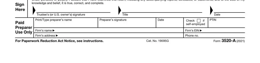Filling out segment 3 of 2020 Form IRS 3520-A Fill Online