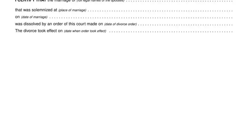 on date of marriage, I CERTIFY THAT the marriage of, and that was solemnized at place of of certificate divorce ontario