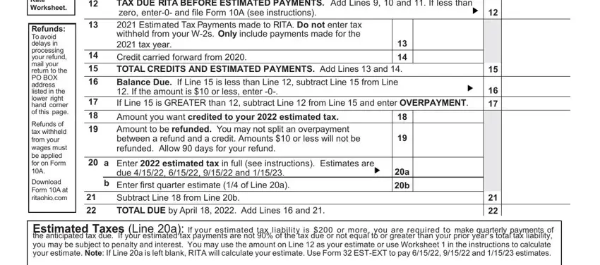 Subtract Line  from Line b TOTAL, Refunds To avoid delays in, and Estimated Taxes Line a If your in 1040a
