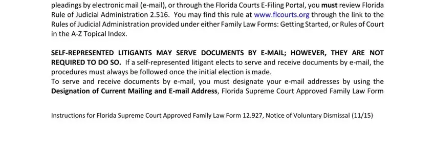 Ways to fill out florida notice dismissal form portion 1