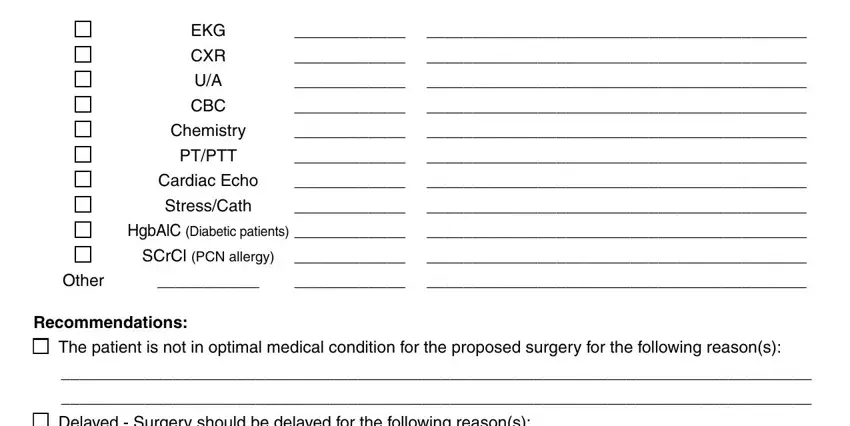 Part no. 3 of completing pre op surgery forms
