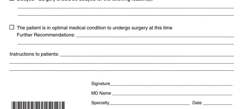 Stage no. 4 for submitting pre op surgery forms