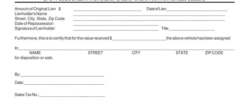 STREET, STATE, and Sales Tax No of sc 4034 form