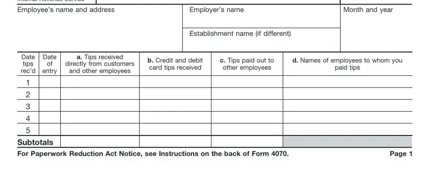 Learn how to fill out tip reporting form 4070 printable part 1