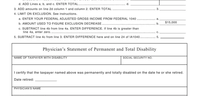 Filling in part 2 of Form 41 127A
