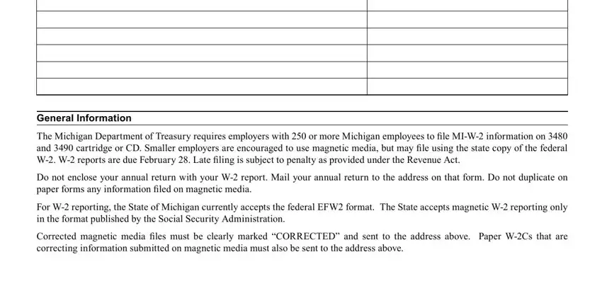 Filling in part 2 of form 447 michigan
