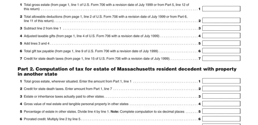 Adjusted taxable gifts from page, Part  Computation of tax for, and Part  Tentative Massachusetts inside maap online application 2021