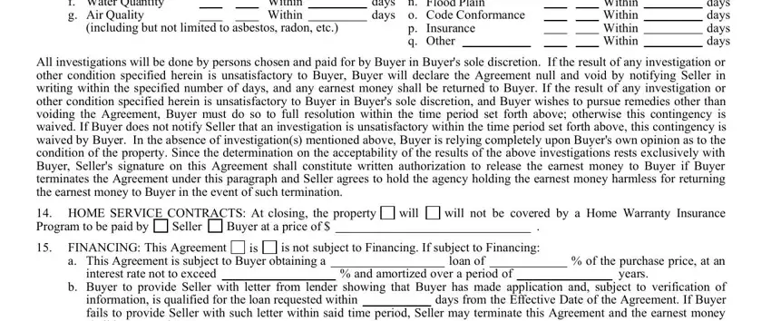 Filling out segment 4 in maine purchase agreement