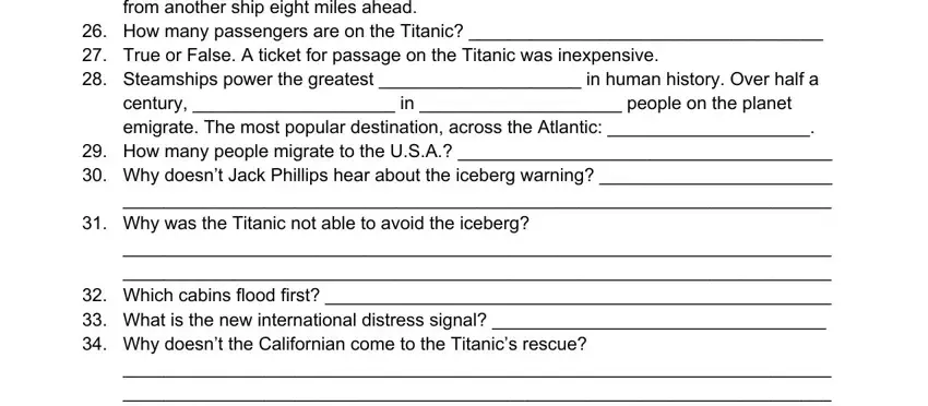 How many people migrate to the, century  in  people on the planet, and Why was the Titanic not able to in mankind the story of all of us worksheet answers